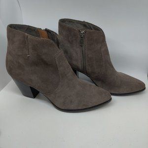Frye Suede Ankle Booties Brown Gray 7.5